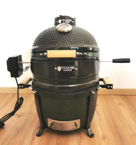 WILLS BIG Kamado Grill Rotisserie Drehspieß Zubehör für 15 zoll
